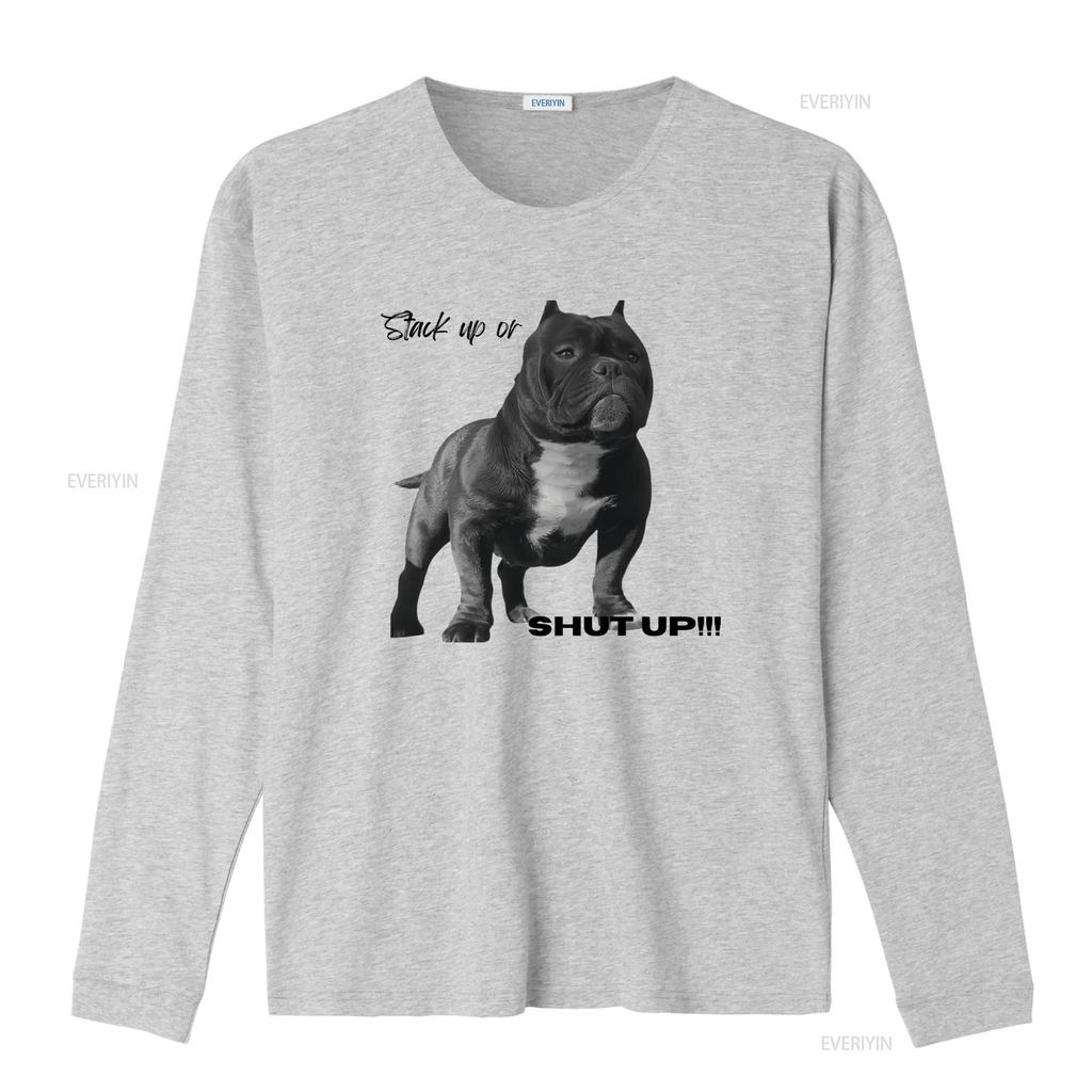 Stack Up OR SHUT American Bully T shirt Enthusiast Lovers Dog vintage Washed Stretched designer clothes streetwear Soft