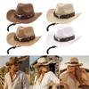 Wide Brim Western Cowboy Hat UV Protection Beach Panama Hat Casual Sun Hat