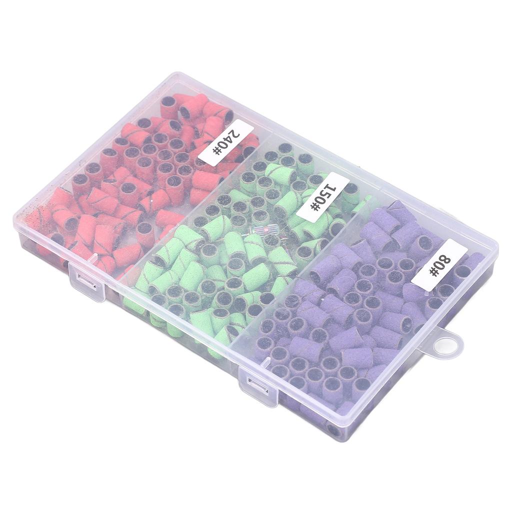 210pcs Nail Sanding Bands Dead Skin Removal Professional Nail Polishing Bands with 2pcs Mandrels 80