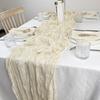 Semi-Sheer Gauze Table Runner, Cheesecloth, Wedding Table Path, Tulle Layout, Event Designing Kitchen Dining Decor  