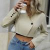 Spring and Autumn Women's Jacket Short Solid Colour Blazer