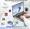 SD Card Reader for iPhone/iPad, Braided Nylon Cable with Dual Lightning and USB-C Connectors, SD/TF USB 3.0
