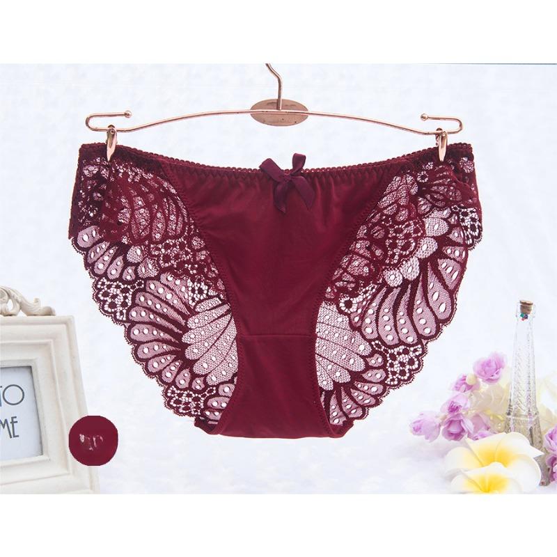 Zvýšení Nízké kalhotky v pase ledové hedvábné spodní prádlo Sexy svůdné spodní prádlo Krajkové kalhotky