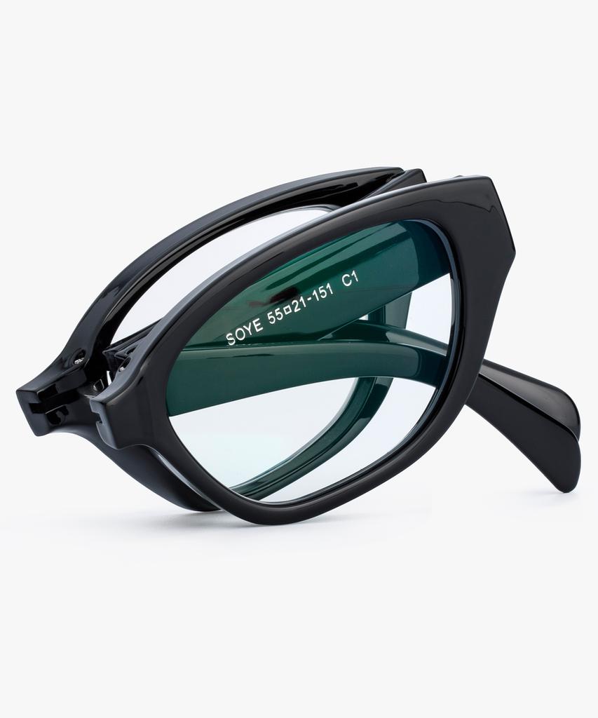 Likkeullou Rc Soye Folder Blue Light Glasses Black