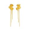 Elegant Irregular Pleated Metal Flower Tassel Earrings - Light Luxury High-End Women's Jewelry