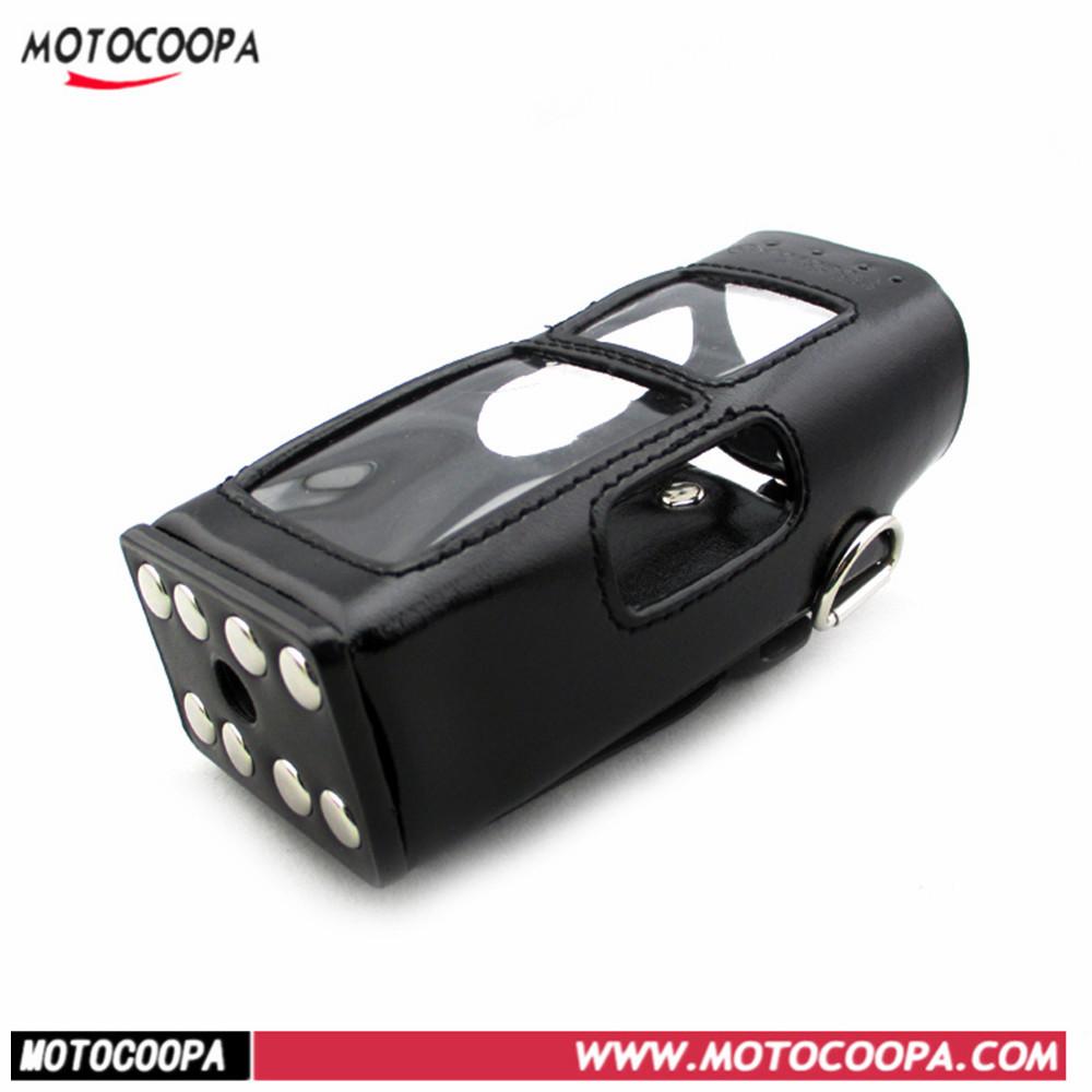 Leather Case for MTP850 & MT800 Walkie-Talkie with Anti-fall, Shoulder Strap, Iron Clip, and Belt Clip Pouch