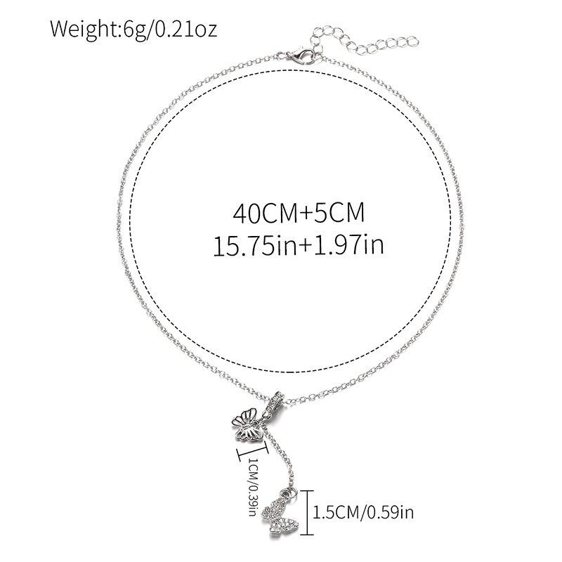 Fashion and Versatile Tassel Butterfly Pendant Necklace Light Luxury Niche High-end Design Jewelry Necklace