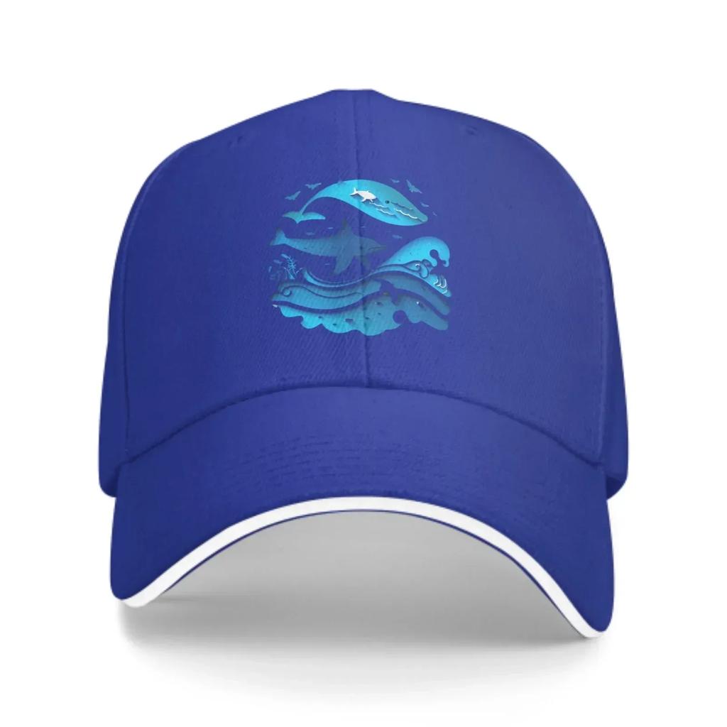 Blue Ocean Whale New Summer Fashion Duck Tongue Cap Men's And Women's Adjustable Caps Outdoor Travel Leisure Baseball Hat