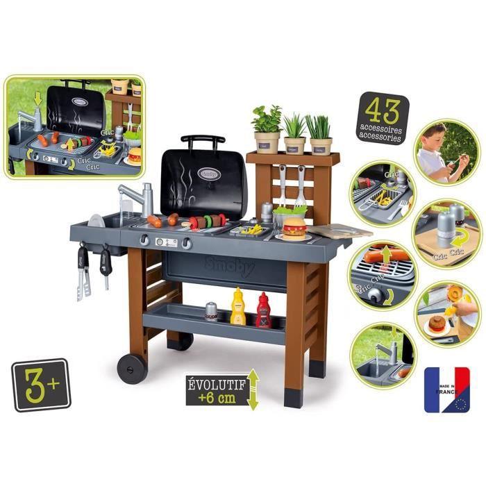 Smoby Scalable Outdoor Kitchen - Grill and Plancha - 40 Accessories
