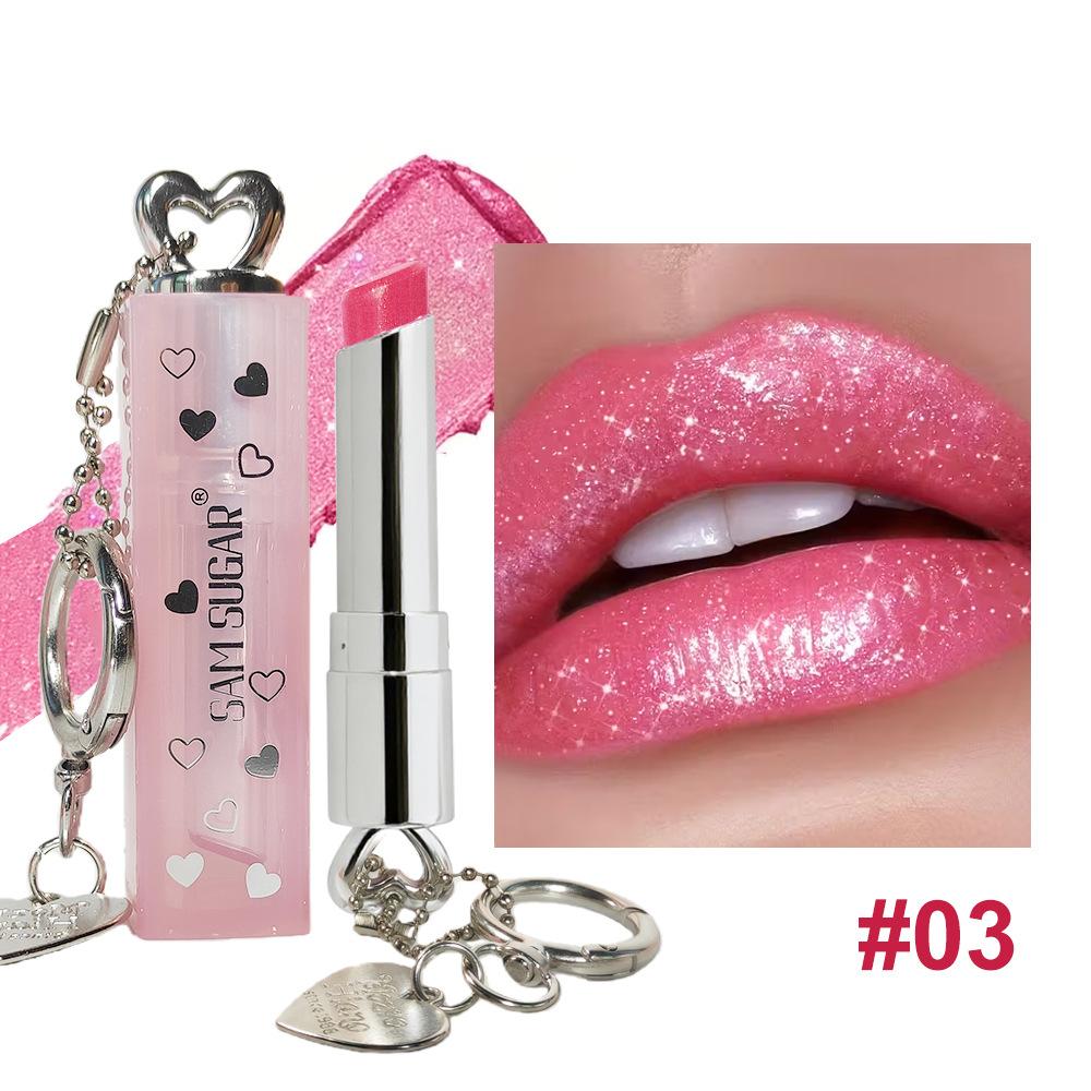 

Зволожуюча перламутрова помада Love Chain, Дрібний шиммер, Стійка, Легко наноситься, Не залишає слідів на чашці, Помада, що покращує колір обличчя та підкреслює індивідуальність