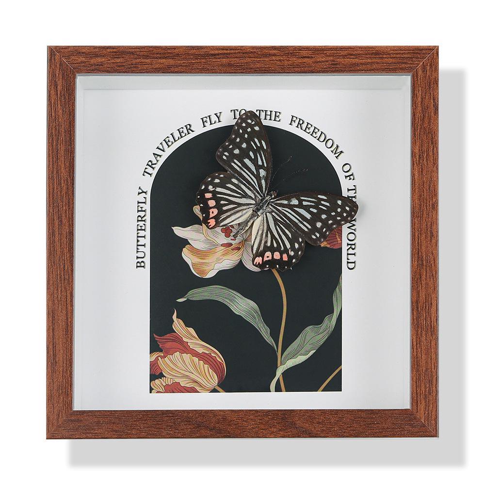 High-End Butterfly Specimen Photo Frame - Wooden Insect Decoration, Perfect for Home, Christmas, or Birthday Gifts