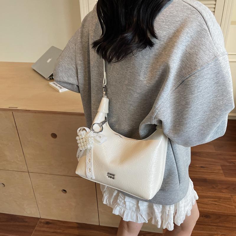 Premium silver pleated handbag small bag women's summer new fashion versatile chain messenger bag