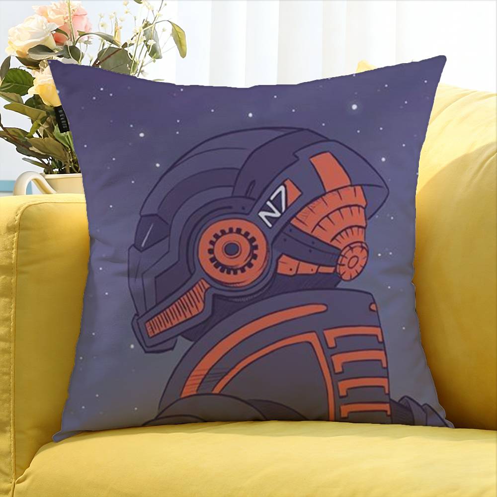Game N7 M-Mass Effect World Various Sizes Square Pillow Case For Car Home Bedchamber Decor