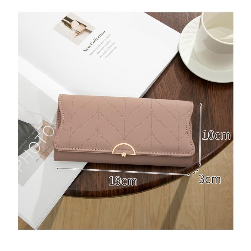 Long wallet for women, niche design, triple fold, small and fresh coin purse, women's handbag