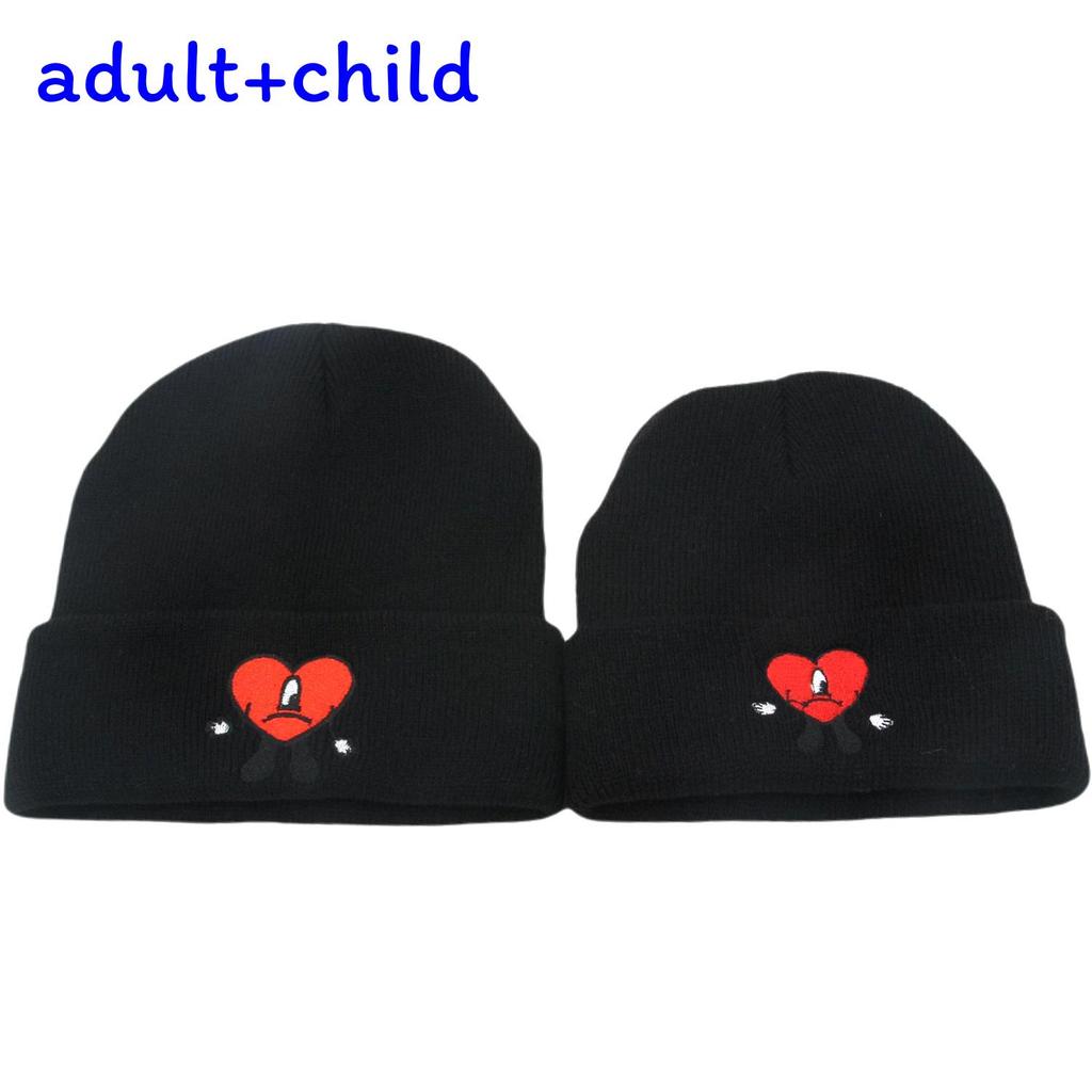 Bad Bunny Winter Knit Cap For Children And Adults Windproof Insulated Beanie With Round Crown