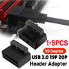 1-5PCS Desktop Computer Motherboard USB 3.0 Connection Adapter 19p 20p Vertical Plug Needle 90° Turn Installed Steering Elbow