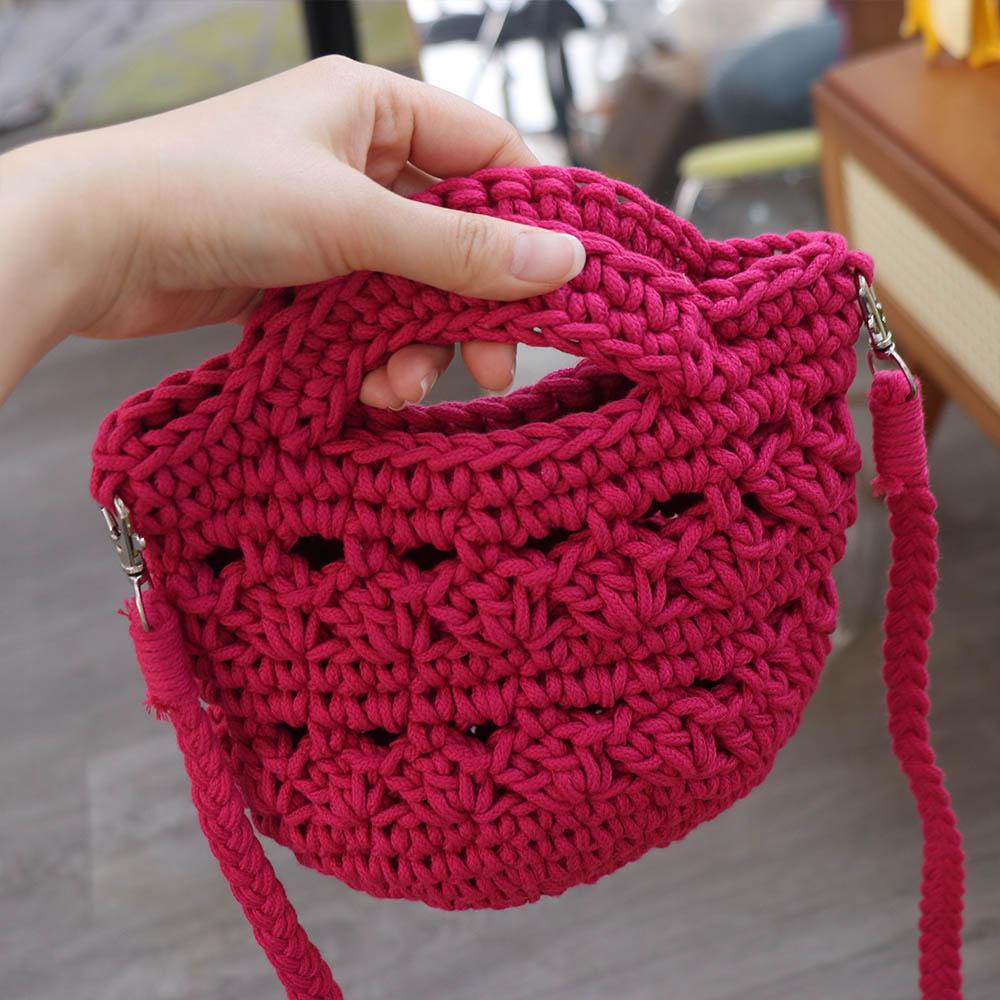 Summer Weaving Beach Bag Solid Color Women's Handbags Casual Crochet Shoulder Bag  Travel