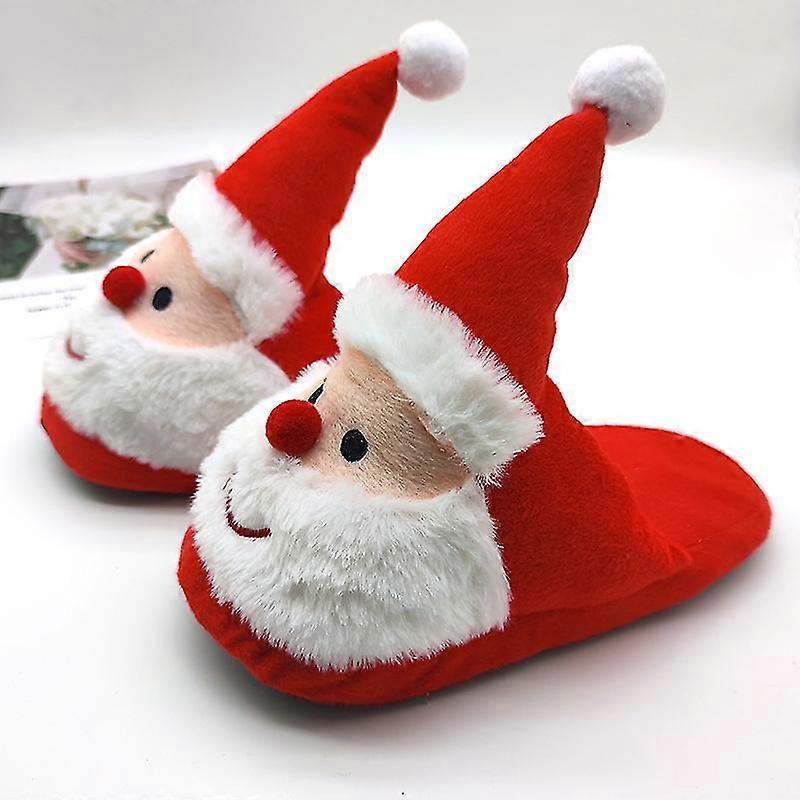 Christmaswinter Shoes Newborn Plush Warm Snow Boots Christmas Santa Soft Soled Toddler Shoes - RIpj