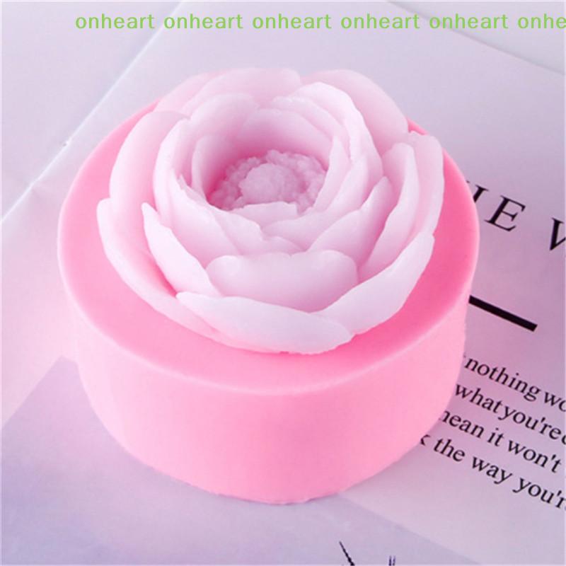 [C]Peony Flower Handmade Soap Silicone Mold Making Candle Mold Fondant Cake Decor