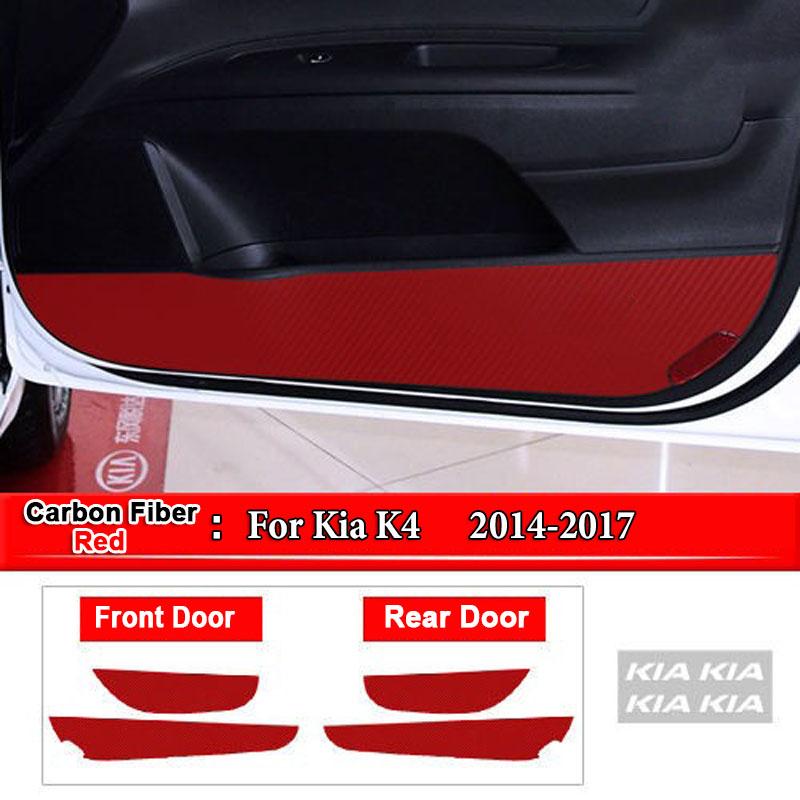 For Kia Sportage K2 K3 K4 KX3 K5 KX5 KX7 Car Inner Door Anti Kick Pad Carbon Fiber Patterned Pad Stickers Protective Accessories