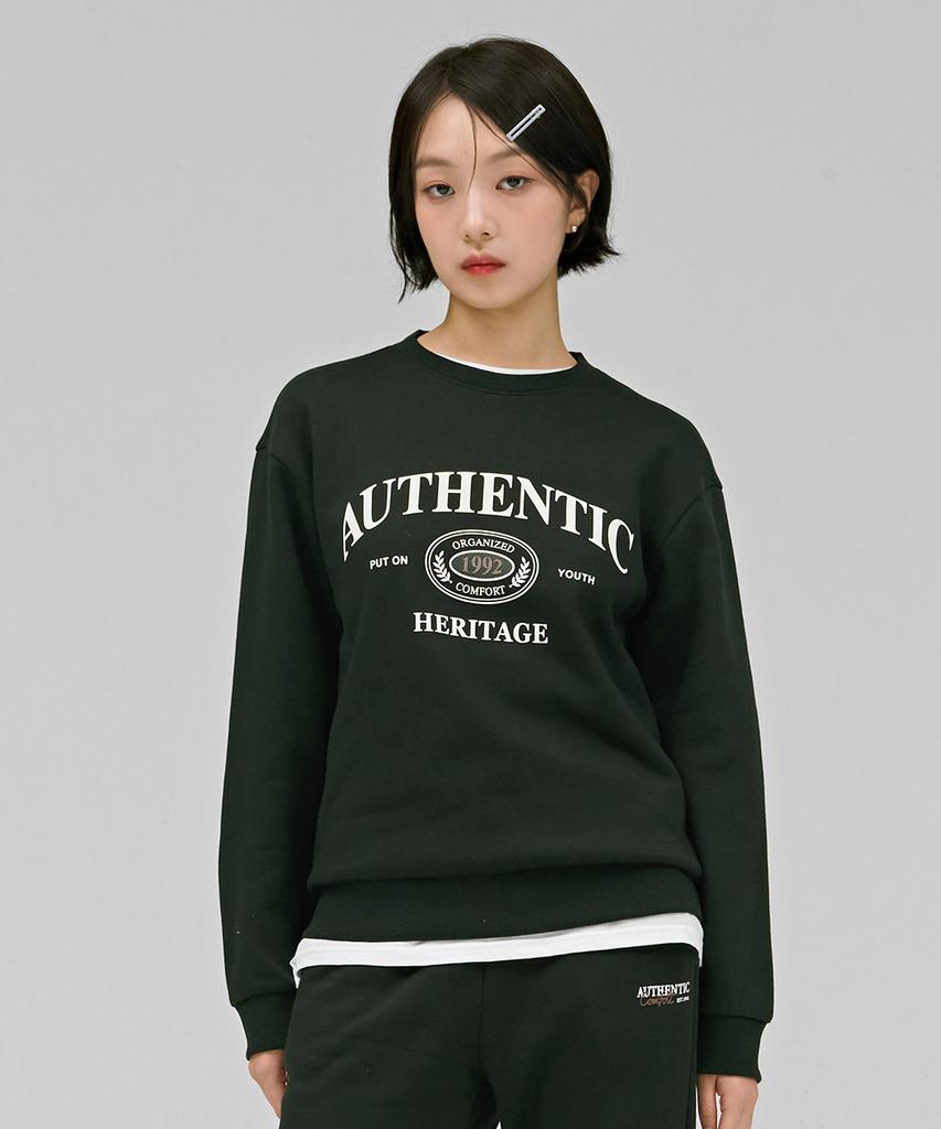 CHASECULT Unisex Essential Arch Lettering Brushed Sweatshirt - Green