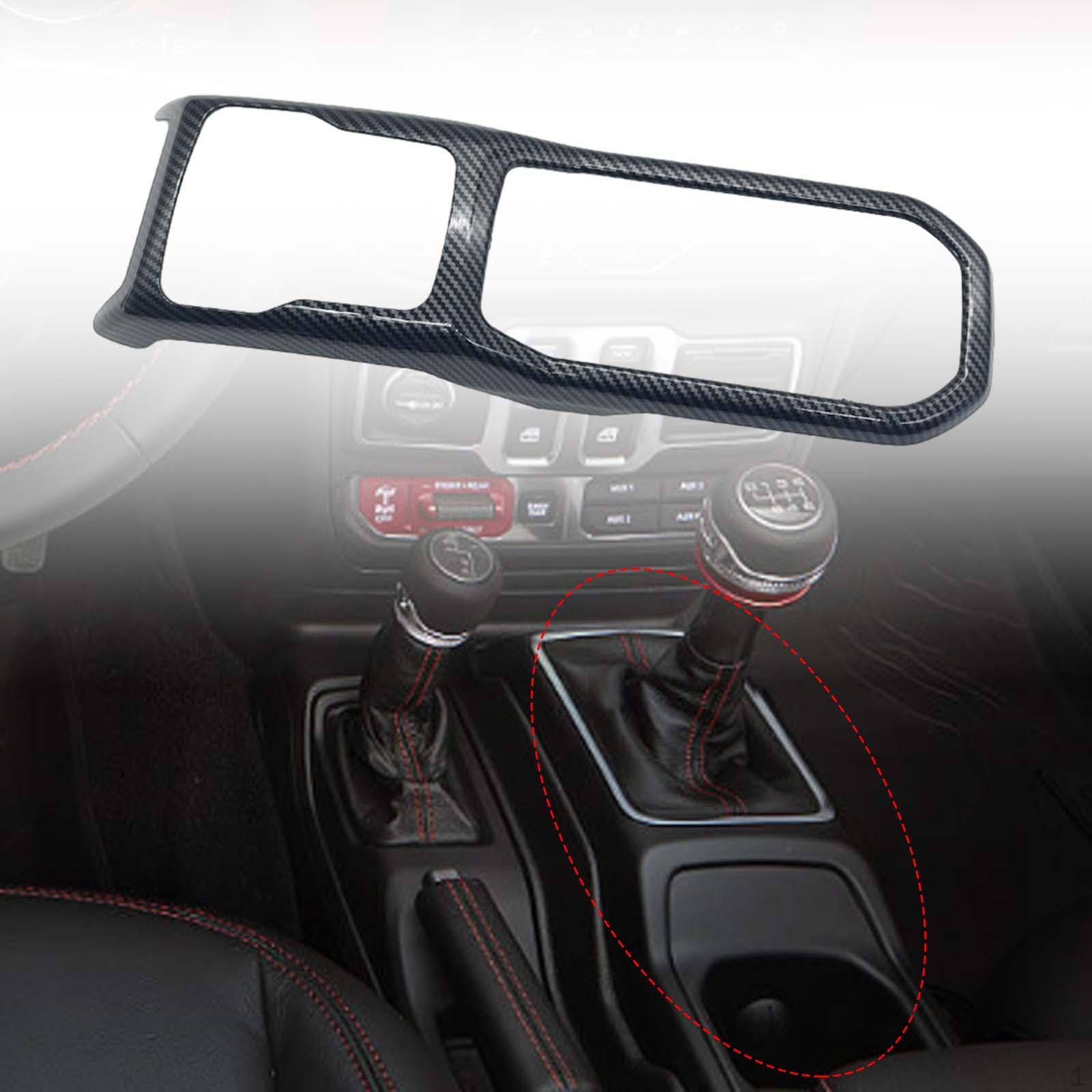 

Gear Transfer Panel Cover PP Auto Accessories for Jeep 2018 to Black carbon pattern