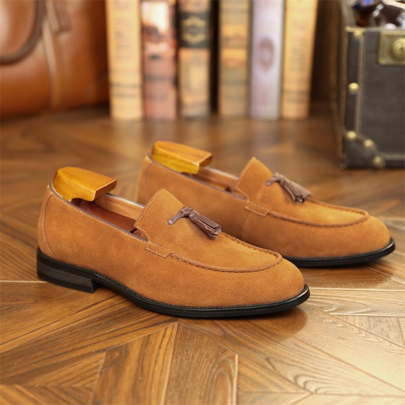 Men's Casual Business Leather Shoes Men Fashion Tassels Wedding Party Loafers Mens Classic Retro British Style Flats