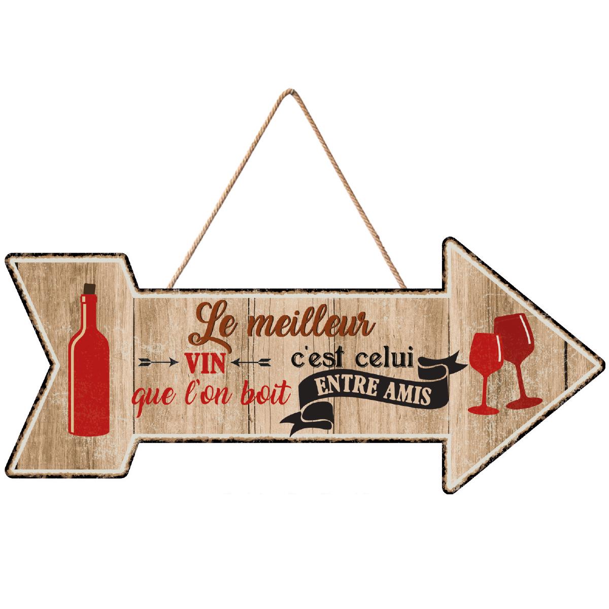 

Les Trésors De Lily [Q1847] - Деревянная стрела Сообщения коричневая (Лучшее вино - то, которое вы пьете с друзьями) - 35x15 см