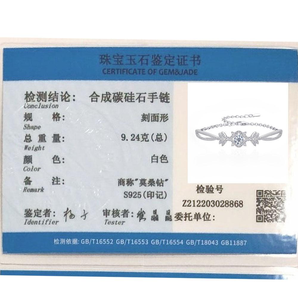 Vinregem Pass Test Diamonds 100% 925 Sterling Silber VVS1 Rundschliff D Farbe 6,5 MM 1CT Echte Moissanite Armbänder Edlen Schmuck Hochzeitsgeschenke