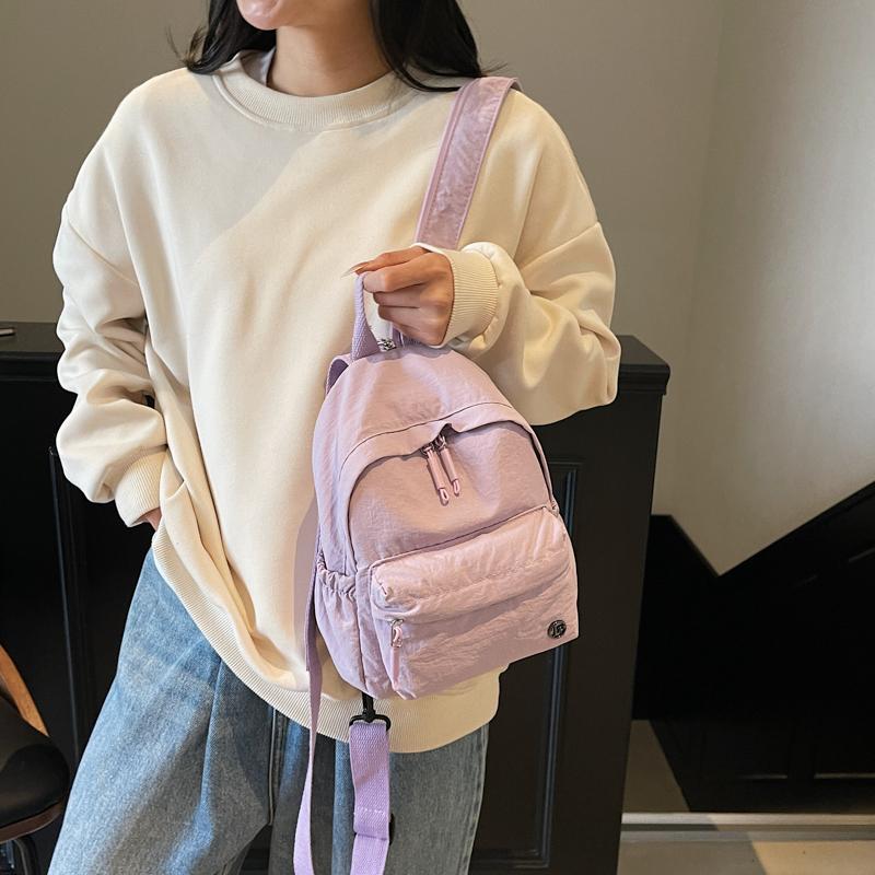 Backpack Women's Multi-use Single-shoulder Lightweight Solid Color Mini Backpack Sport Chest Bag