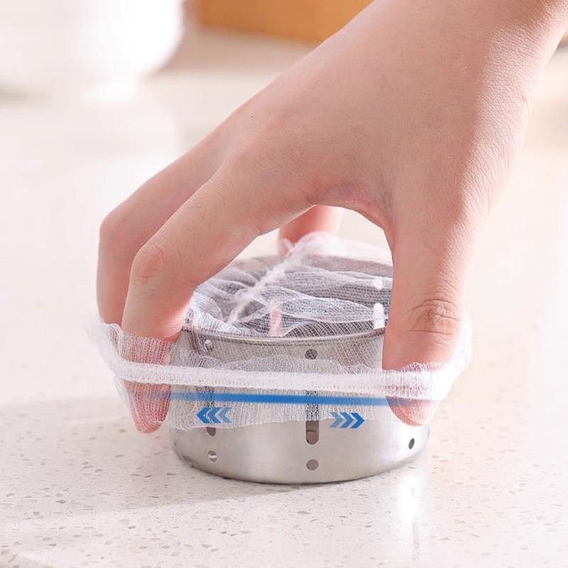100Pcs/Pack Disposable Sink Filter Kitchen Sewer Net Garbage Filter Bag Sink Strainer Bathroom Drain Hair Anti-Blocking Net