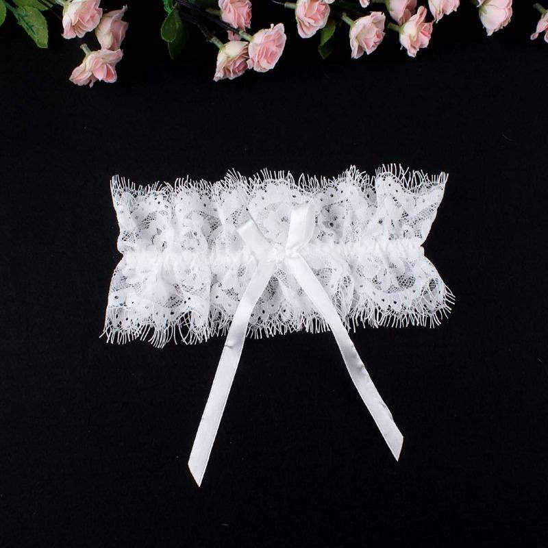 Wedding Garter Lace Floral Sexy Leg Garter Belt White Bowknot Bridal Lingerie Lace Leg Ring Loop Party Cosplay Suspender