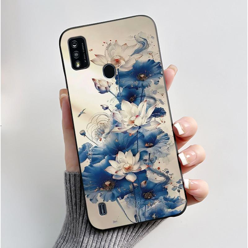 Phone Case For ZTE Blade A51/A7P Jelly Soft Black Cover New Stylish Pattern Dreamy Moon Sea ZTE Blade A51/A7P Casing
