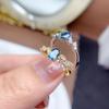 Natural London Blue Topaz S925 Silver Open Ring - Elegant, Luxe Design