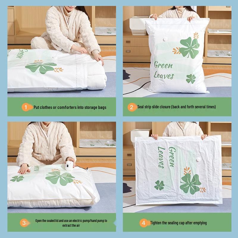 Vakuové kompresní úložné vaky na oblečení, přikrývky a bundy s pumpou a organizérem do kufru