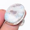 Natural Larimar Gemstone Handmade 925 Sterling Silver Jewelry Ring Size 8.5 P5C34