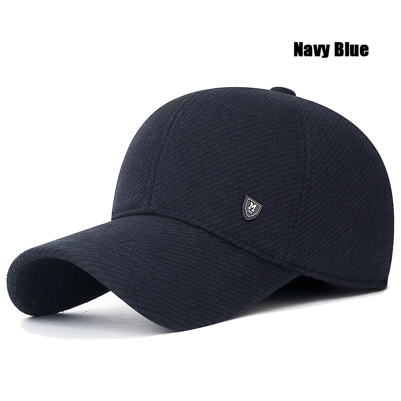 Mens Winter Baseball Cap with Ear Flaps, Baseball Winter Hats with Ear Flaps for Men Outdoor Walk Running  Adjustable Size