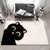 Cartoon Niedliche Schwarze Katze Kawaii Fußmatte Eco Flanell Fußabtreter Rutschfest Geruchlos Innenboden Teppich Weicher Kurzer Plüsch Hausmatte