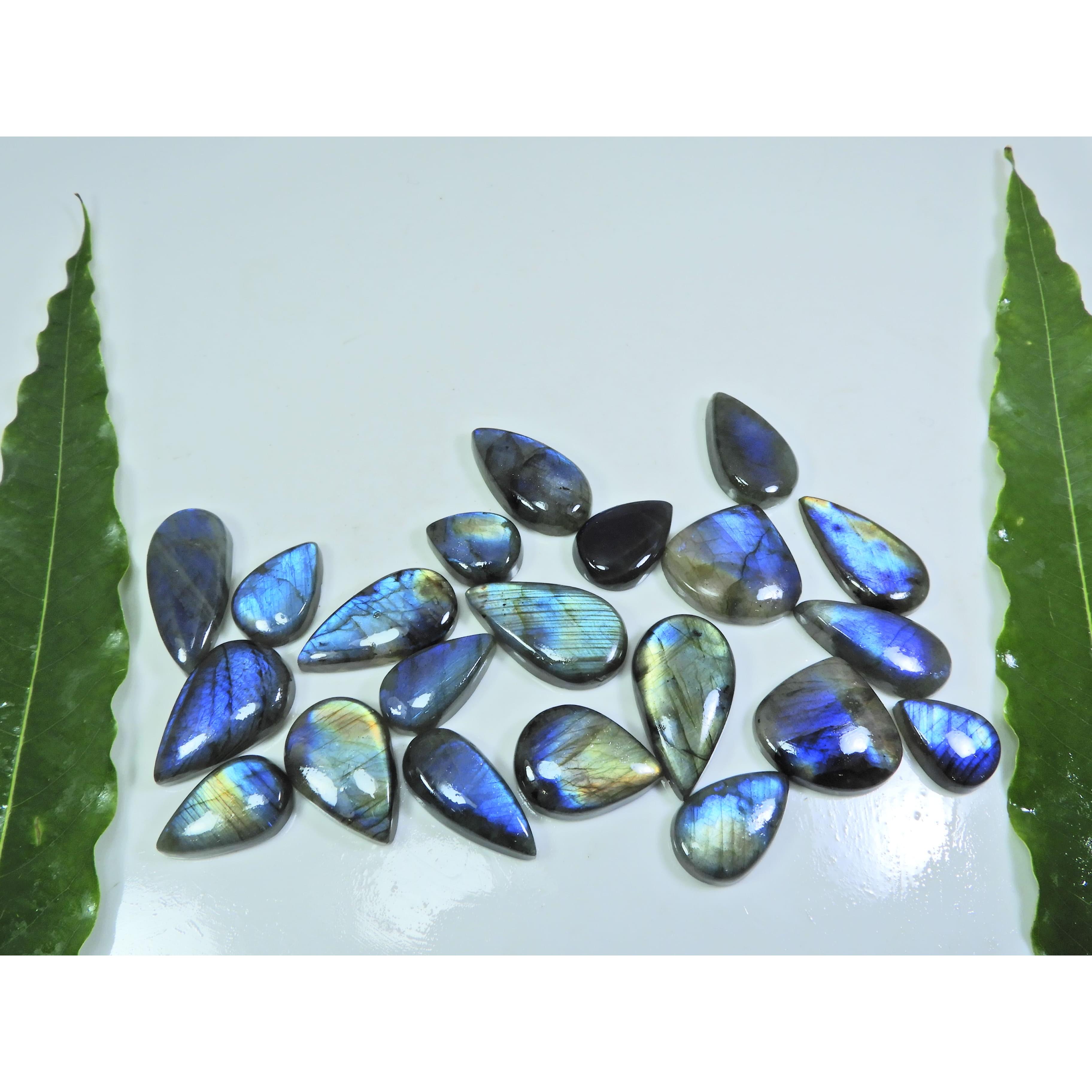 

12X17-17X30MM Natural Multi Labradorite Pear Cabochon Loose Gemstone 21Pcs LL-933