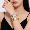 Gold Silver Color Open Cuff Bracelets Punk Metal Bracelets New Geometric Bangles  Gifts