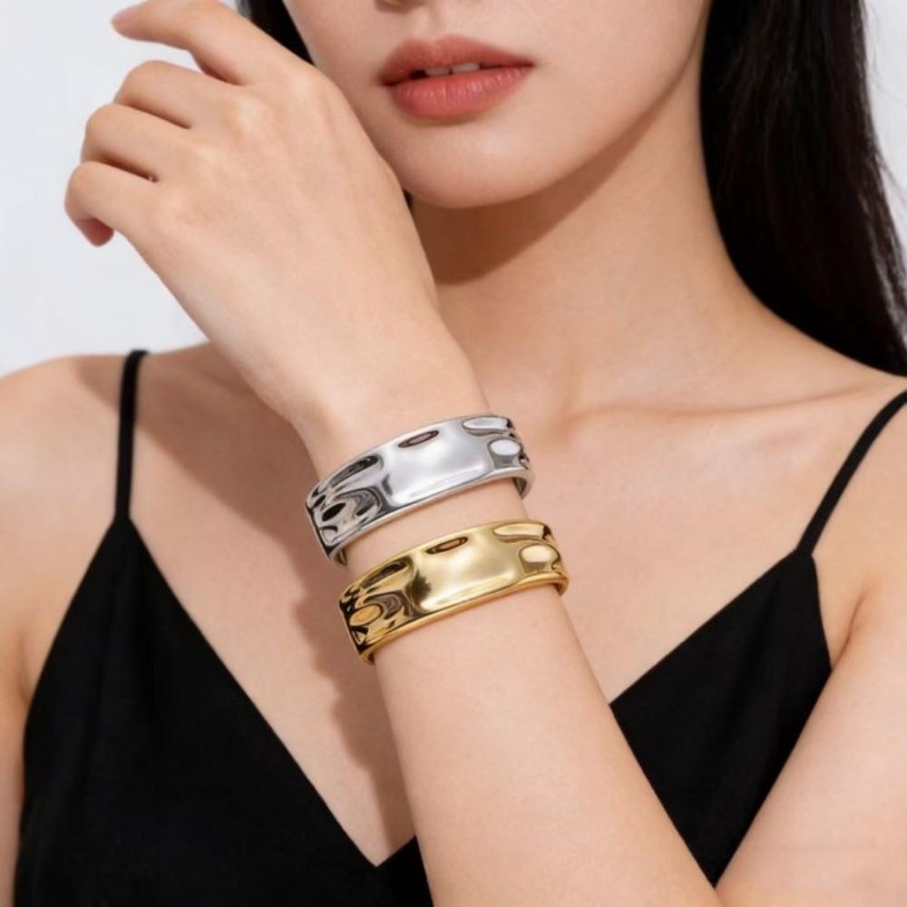 Gold Silver Color Open Cuff Bracelets Punk Metal Bracelets New Geometric Bangles Gifts