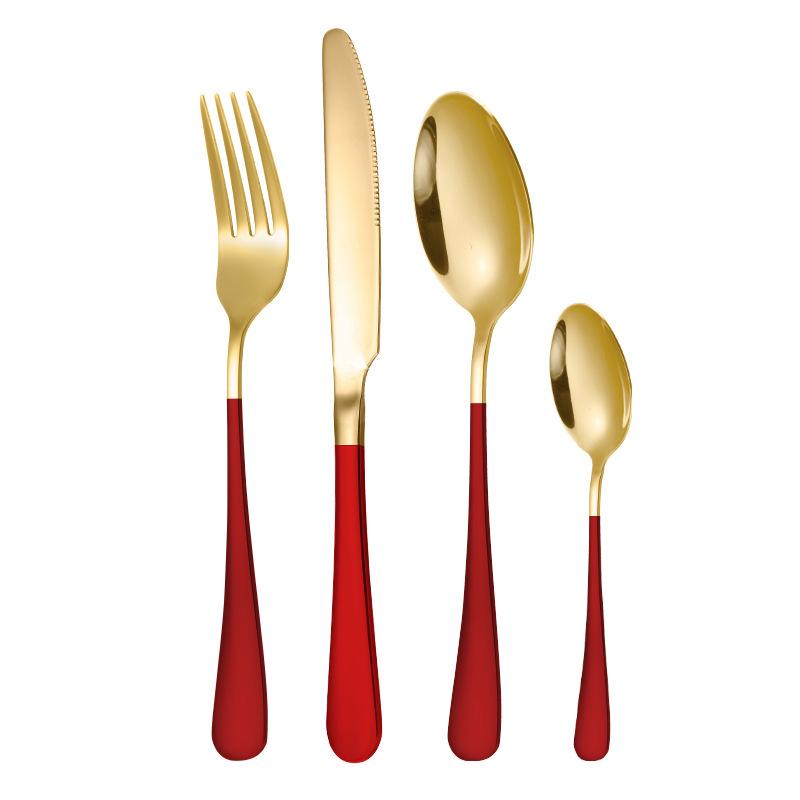 Rainbow Tableware Stainless Steel Flatware Cutlery Set Dinner Fork Knife Coffee Spoon Kitchen Dinnerware Silverware Set