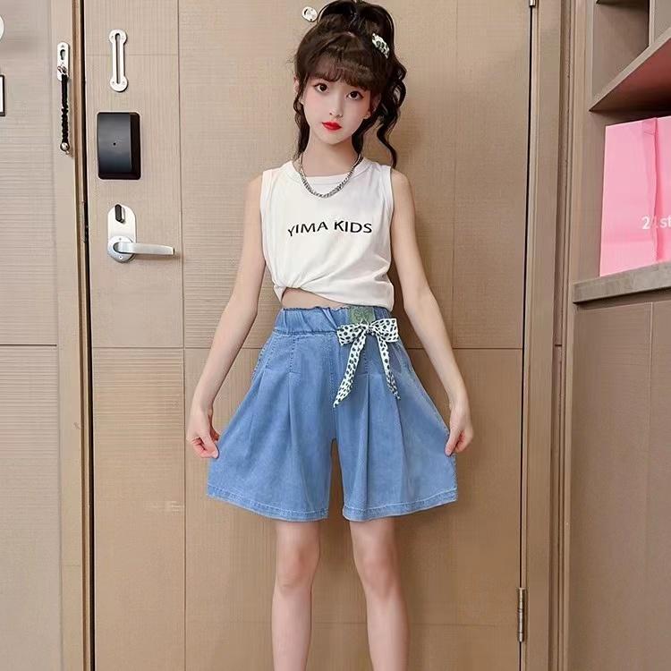 Real Pocket Pants Summer Girls' Tencel Shorts Shorts Girls' Jeans Shorts Skirt