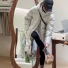 Women Autumn Winter Hooded Cotton Padded Jackets with Belt Solid Female Thin Windproof Puffer Coat Loose Snow Overcoat