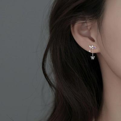 « Boucles d'oreilles exquises à pampilles papillon design de niche 2023 en argent sterling 925 pour femmes »