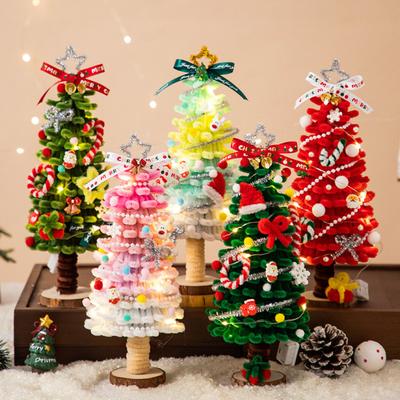 DIY Weihnachtsbaum-Set mit Lichterkette Festliche Tischdekoration Warmes Weihnachtsatmosphärenlicht Neujahrsgeschenk Weihnachtsdeko