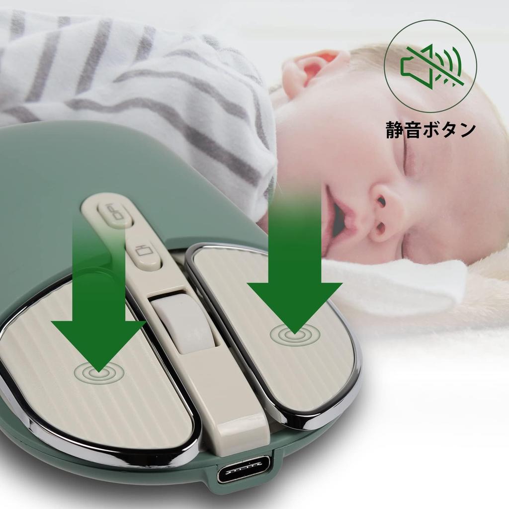 2.4GHz USB Wireless Mouse, Bluetooth 5.1, Ultra-Slim, 3DPI (1200-1600-2400), Quiet, Rechargeable, Wireless, Compact, Lightweight, Compatible with