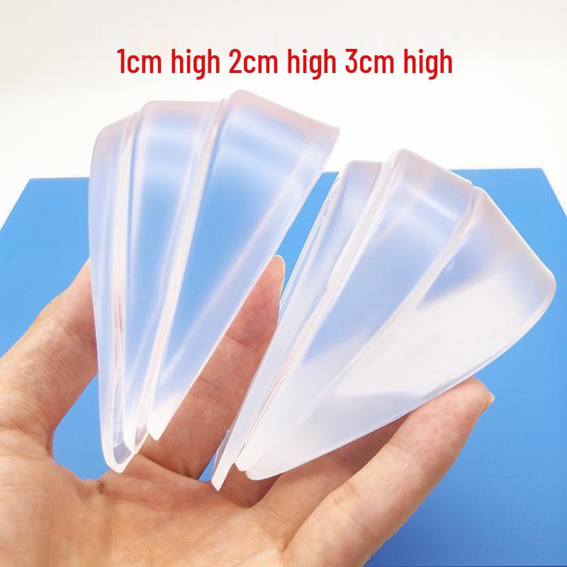 Unisex Silicone Heel Pads: Invisible U-Shaped Height Boost, Shock-Absorbing Gel Sports Insoles