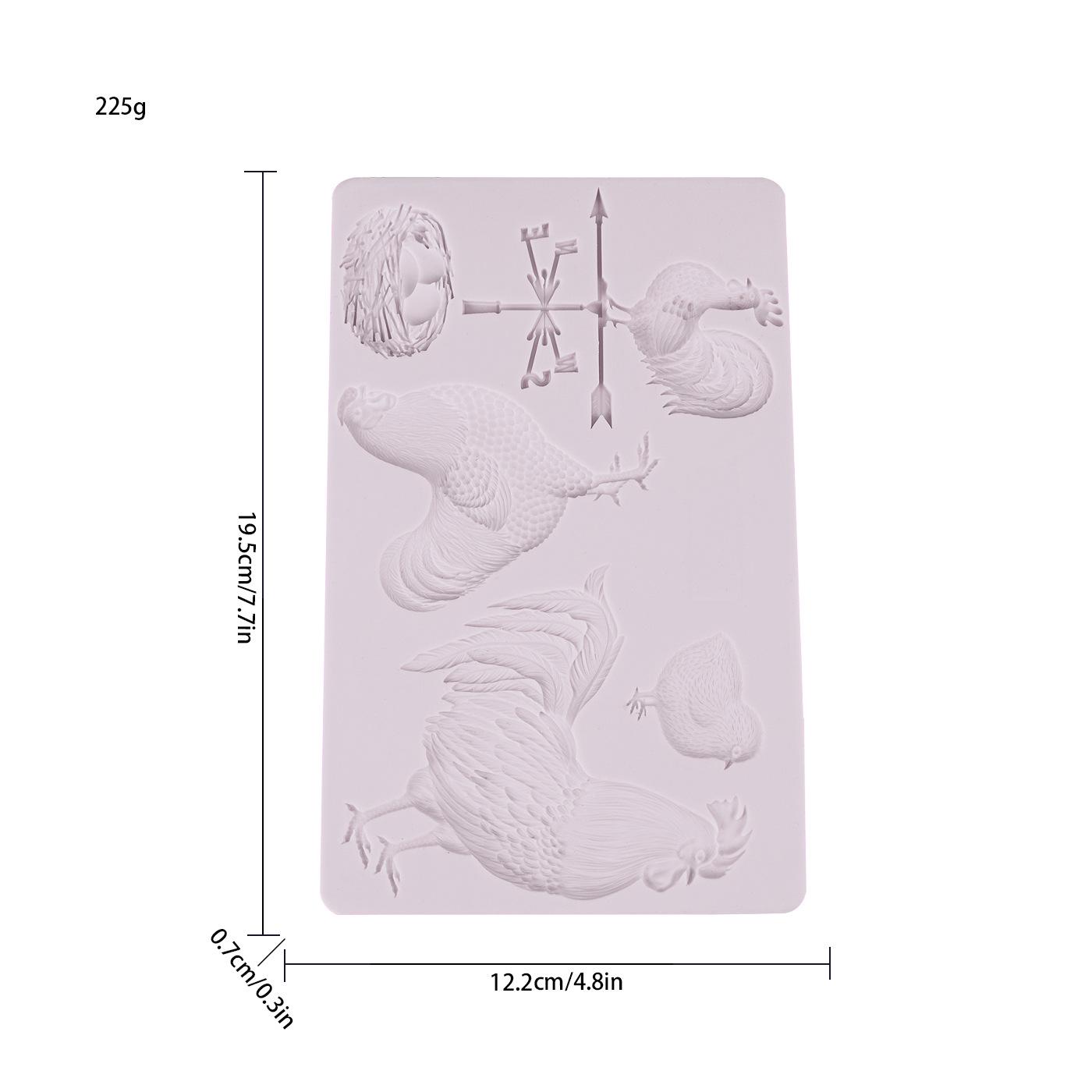 

Силиконовая форма для торта «Фермерские животные»: Цыпленок, Петух, Курятник для Шоколада, Мастики, Эпоксидной смолы. Rooster Set PM-77 серый