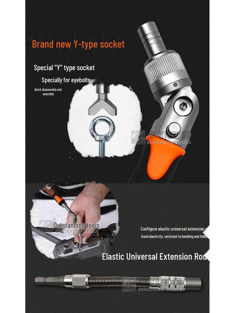 38-in-1 Multifunctional Ratchet Wrench & Screwdriver Bit Set for Bicycles and Motorcycles